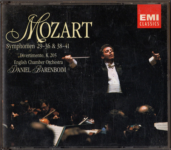 Mozart*, English Chamber Orchestra, Daniel Barenboim : Mozart Symphonien 29-36 & 38-41 / Divertimento, K.205 (4xCD, Comp, RM)