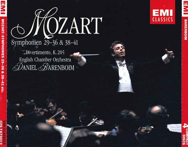Mozart*, English Chamber Orchestra, Daniel Barenboim : Mozart Symphonien 29-36 & 38-41 / Divertimento, K.205 (4xCD, Comp, RM)