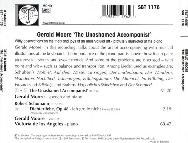 Gerald Moore : The Unashamed Accompanist (CD)