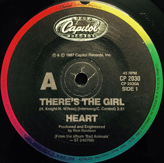 Heart : There's The Girl (7", Single)