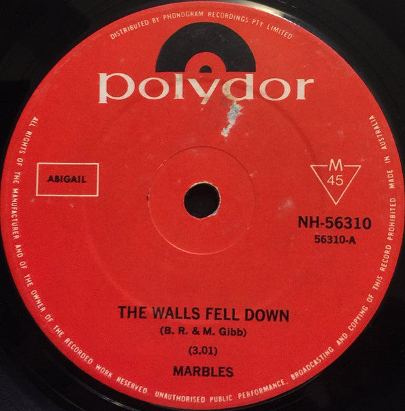 Marbles (3) : The Walls Fell Down (7", Single)
