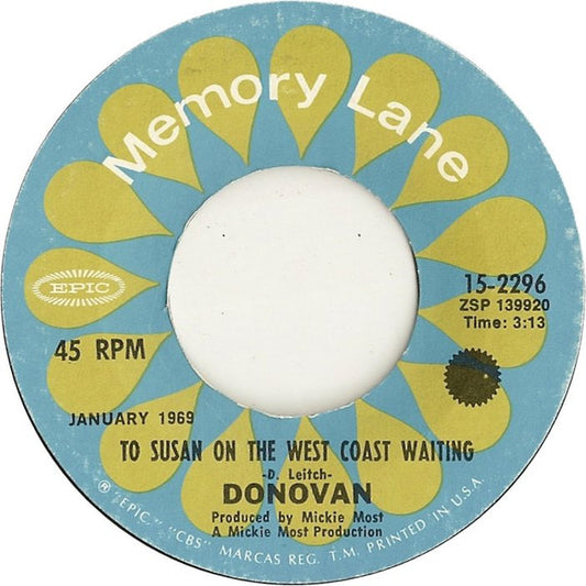 Donovan : To Susan On The West Coast Waiting / Atlantis (7", RE)