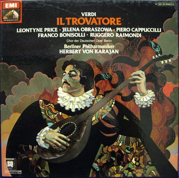 Giuseppe Verdi - Leontyne Price, Elena Obraztsova, Piero Cappuccilli, Franco Bonisolli, Ruggero Raimondi, Chor der Deutschen Oper Berlin, Berliner Philharmoniker, Herbert Von Karajan : Il Trovatore (3xLP, Album, Quad + Box)
