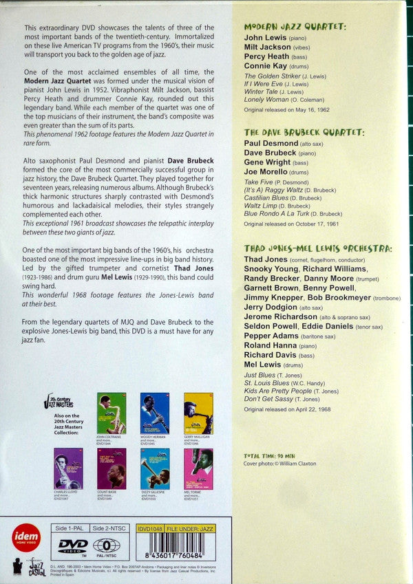 M.J.Q.* Plus Dave Brubeck & Thad Jones-Mel Lewis* : 20th Century Jazz Masters (DVD-V, NTSC, PAL)