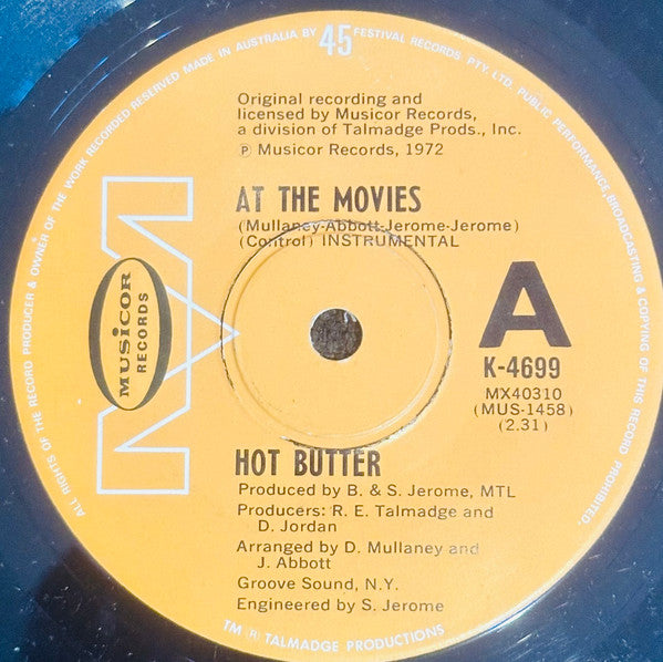 Hot Butter : Popcorn (7", Single)