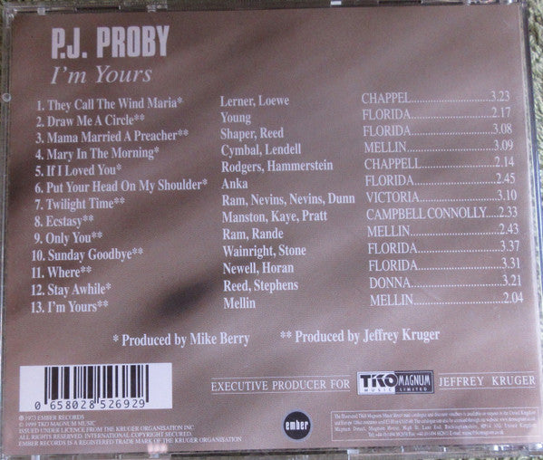 P.J. Proby : I'm Yours (CD, Album)