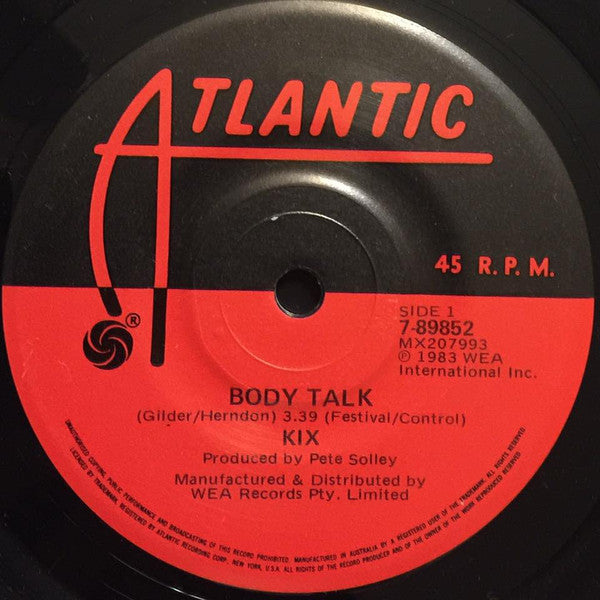 Kix (3) : Body Talk (7", Single)