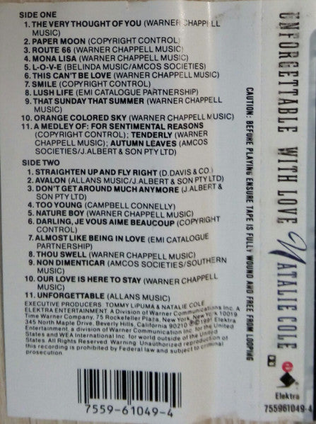 Natalie Cole : Unforgettable With Love (Cass, Album)