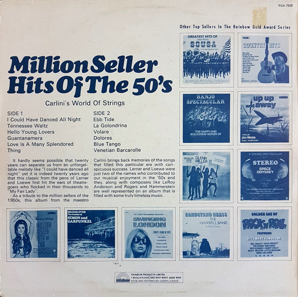 Carlini's World Of Strings : Million Seller Hits Of The 50's (LP, Album)