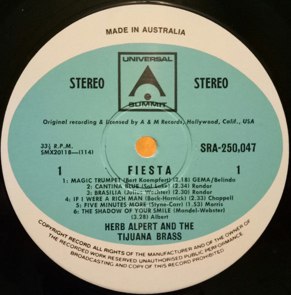 Herb Alpert & The Tijuana Brass : Fiesta (LP, Comp)