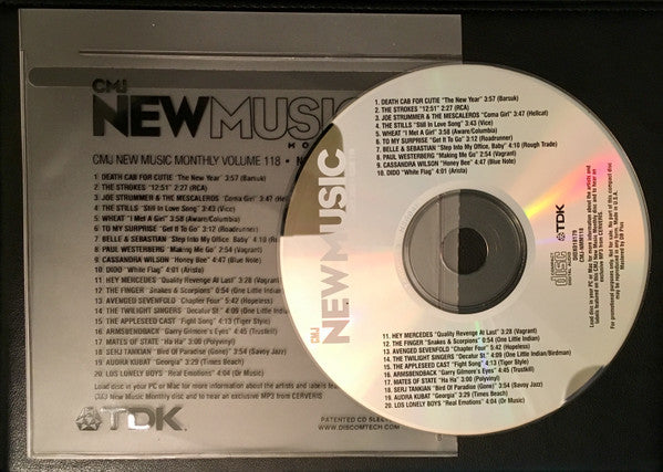 Various : CMJ New Music Monthly Volume 118 November 2003 (CD, Comp, Promo)