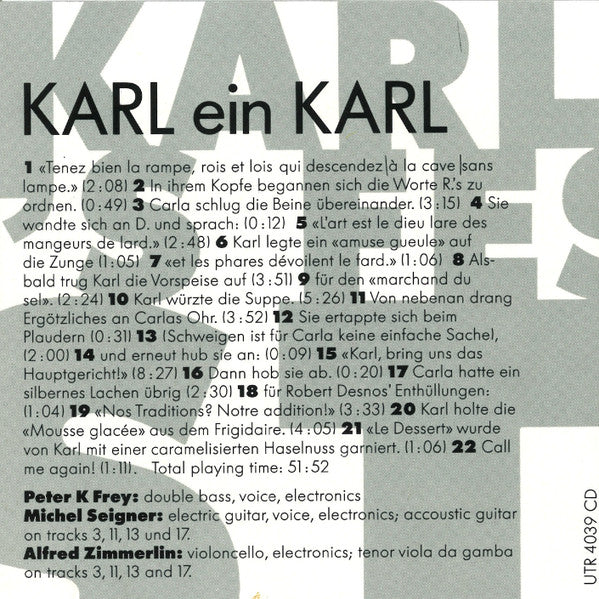 Karl Ein Karl : Karl's Fest (CD, Album)