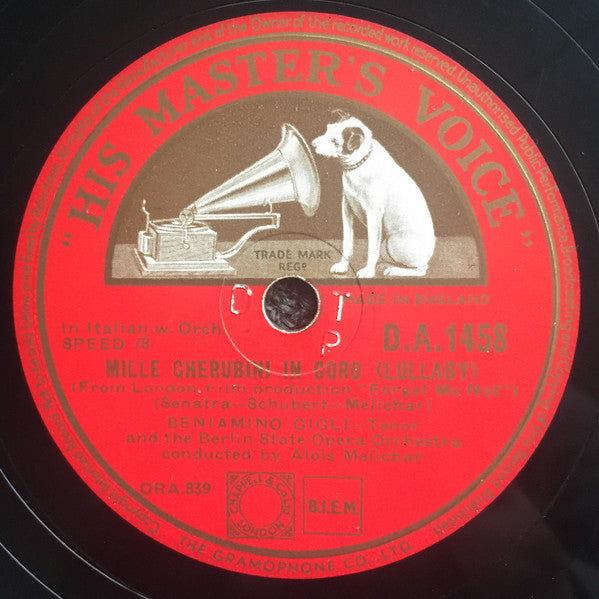 Beniamino Gigli : Non Ti Scordar Di Me / Mille Cherubini In Coro (Shellac, 10")