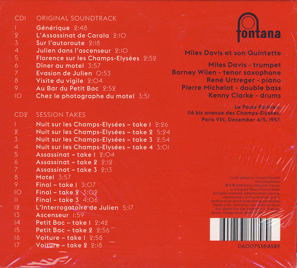 Miles Davis : Ascenseur Pour L'Échafaud  (2xCD, Album, Mono, RE, RM, S/Edition, 60t)