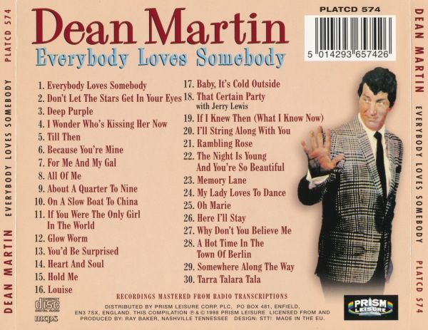 Dean Martin : Everybody Loves Somebody (30 Memorable Recordings) (CD, Comp)
