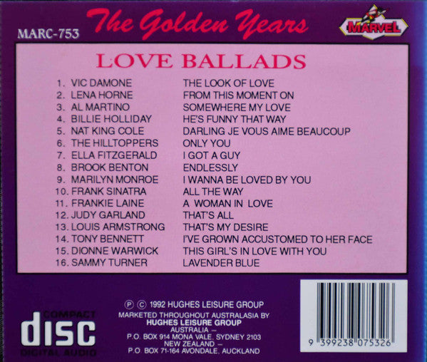 Various : The Golden Years-Love Ballads (CD, Comp)
