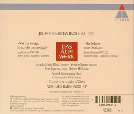 Johann Sebastian Bach, Concentus Musicus Wien, Nikolaus Harnoncourt : Bach: Jagdkantate  * Bauernkantate (CD, Album)