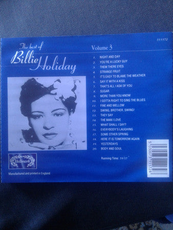 Billie Holiday : The Best Of Billie Holiday - Volume 3 (CD, Comp)