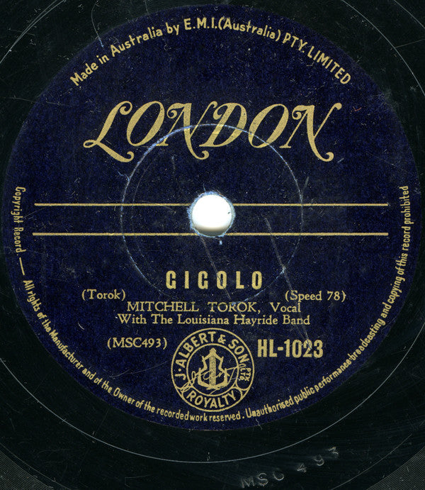 Mitchell Torok With The Louisiana Hayride Band : Hootchy Kootchy Henry From Hawaii / Gigolo (Shellac, 10")