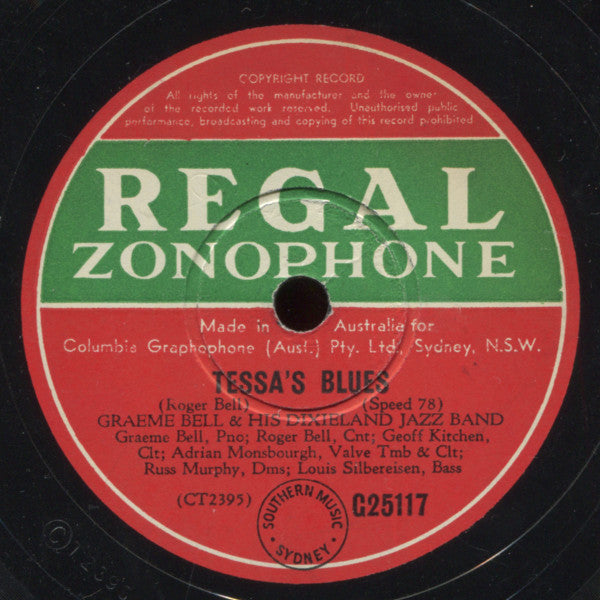 Graeme Bell And His Dixieland Jazz Band : Tessa's Blues / South (Shellac, 10")