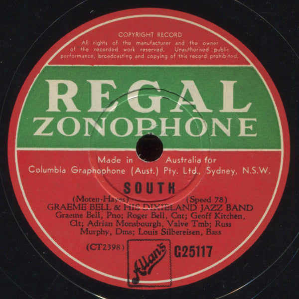 Graeme Bell And His Dixieland Jazz Band : Tessa's Blues / South (Shellac, 10")