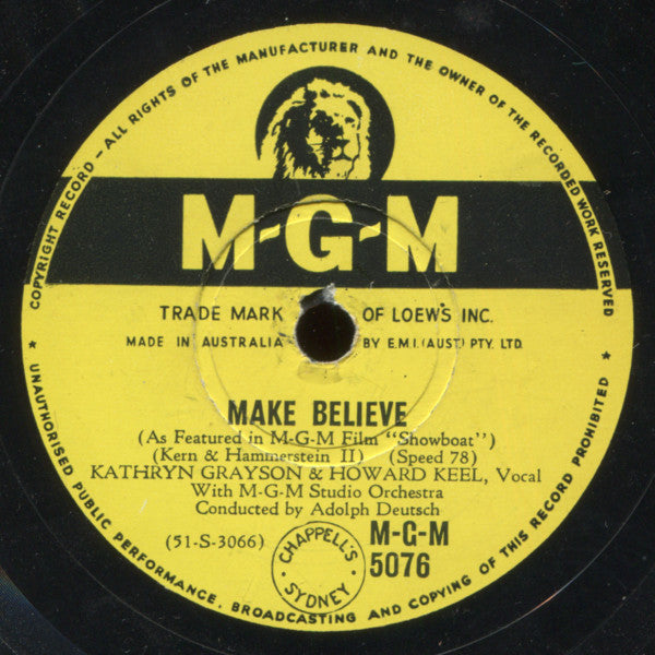 Kathryn Grayson & Howard Keel : Make Believe / Why Do I Love You (Shellac, 10")
