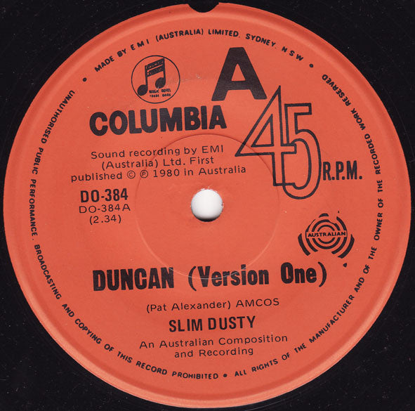 Slim Dusty : Duncan (7", Single)