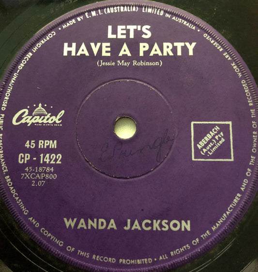 Wanda Jackson : Let's Have A Party (7")