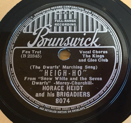 Horace Heidi And His Brigadiers : I’ll Take You Home Again Kathleen / Heigh-Ho (Shellac, 10")