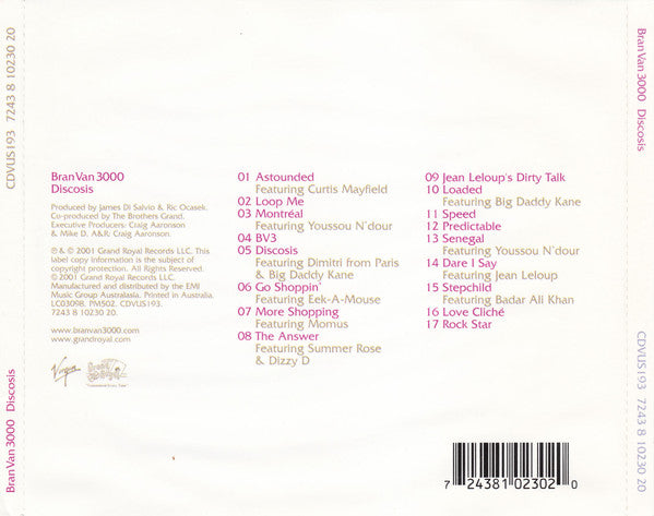 Bran Van 3000 : Discosis (CD, Album)