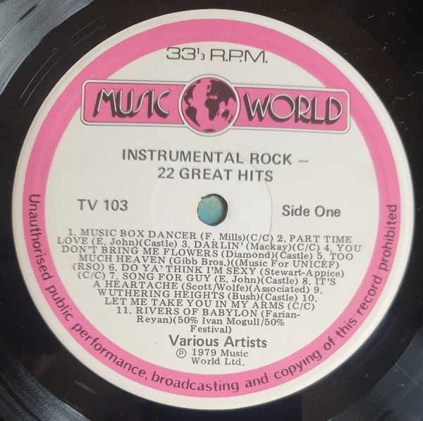 Various : Instrumental Rock - 22 Great Hits (LP, Comp)