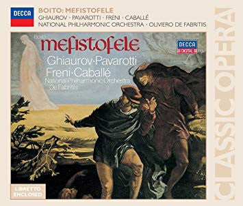 Arrigo Boito, Nicolai Ghiaurov, Luciano Pavarotti, Mirella Freni, Montserrat Caballé, National Philharmonic Orchestra, Oliviero De Fabritiis : Mefistofele (2xCD, Album, RE)