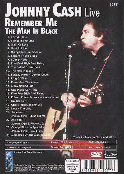Johnny Cash : Live - Remember Me The Man In Black (DVD-V, PAL)