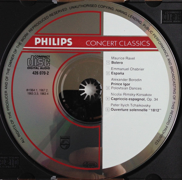 Igor Markevitch : Bolero · Overture «1812» · España · Capriccio Espagnol · Polovtsian Dances  (CD, Comp, RE, RM)