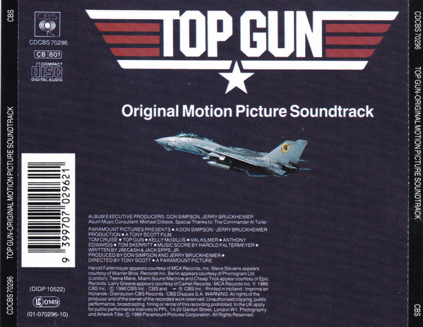 Various : Top Gun - Original Motion Picture Soundtrack (CD, Album, RE)