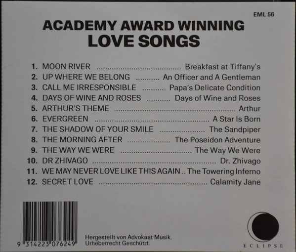 Various : Academy Award Winning Love Songs (CD, Comp)