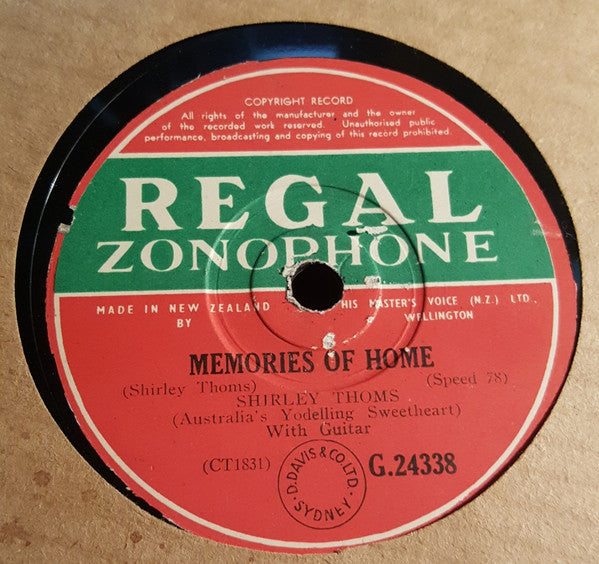 Shirley Thoms : Memories Of Home / The Happy Cowgirl (Shellac, 10")