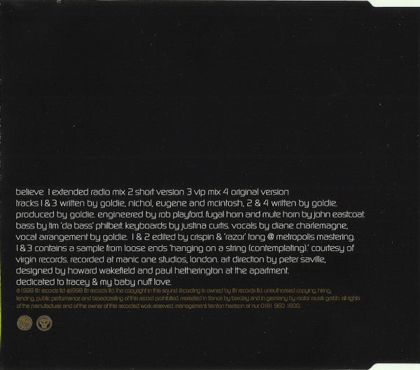 Goldie : Believe (CD, Single, Promo)