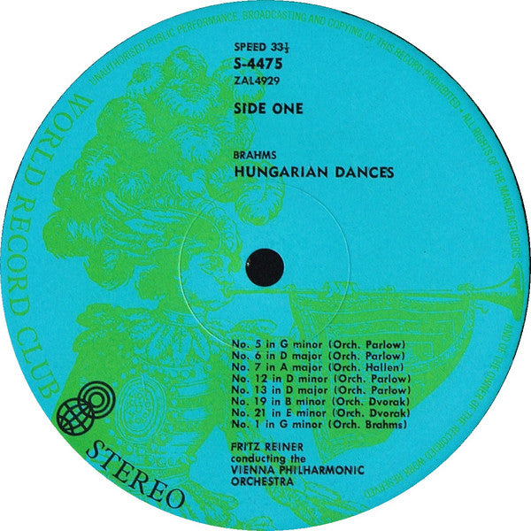 Brahms* / Dvorak* / Fritz Reiner Conducting The Vienna Philharmonic Orchestra* : Hungarian Dances / Slavonic Dances (LP, Album, Club, RE)