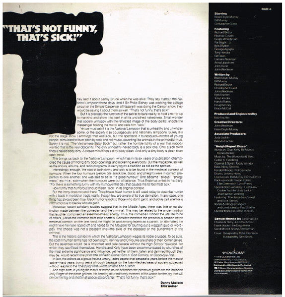 National Lampoon : That's Not Funny, That's Sick! (LP, Album)