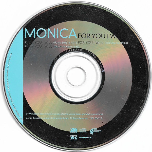 Monica : For You I Will (CD, Single, Car)