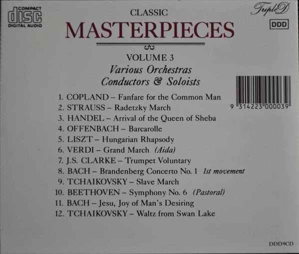 Various : Classic Masterpieces Volume 3 (CD, Comp)