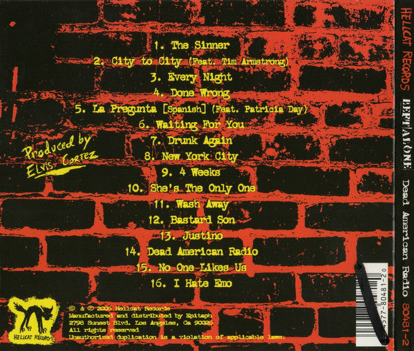 Left Alone : Dead American Radio (CD, Album, Dig)