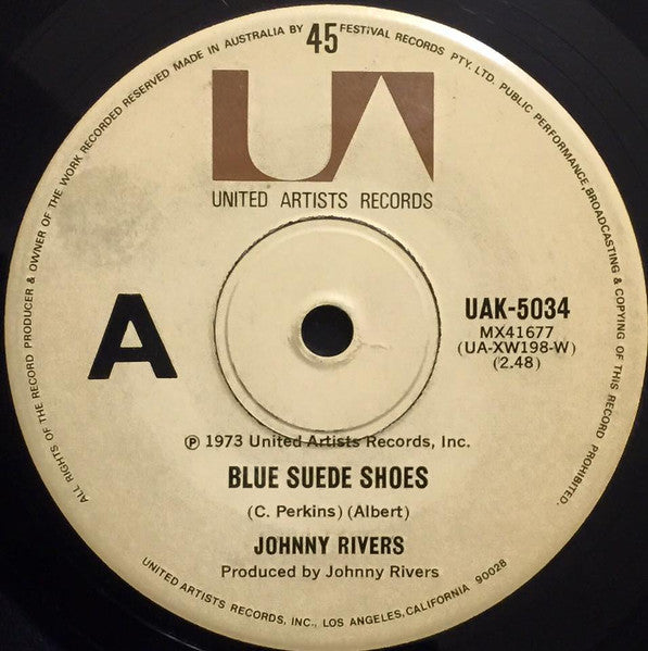 Johnny Rivers : Blue Suede Shoes (7", Single)