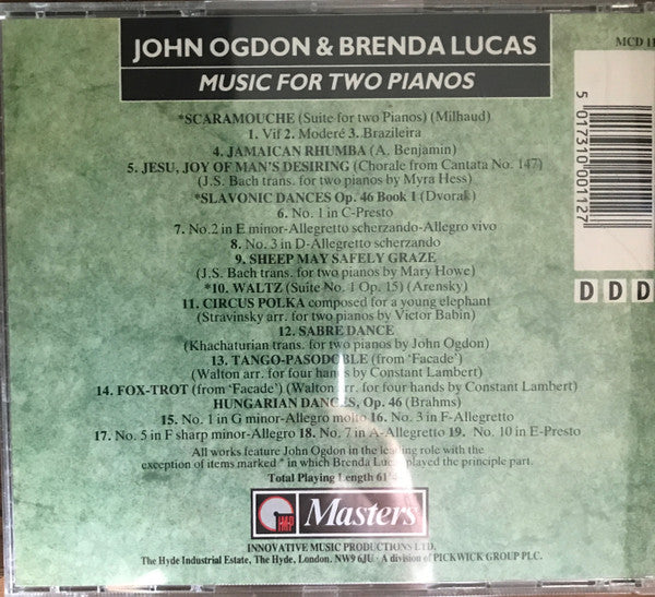 John Ogdon, Brenda Lucas : Music For Two Pianos  (CD, Album)