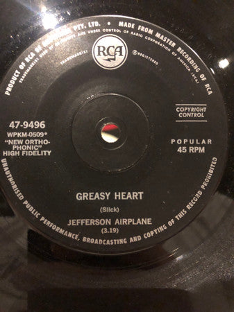 Jefferson Airplane : Greasy Heart / Share A Little Joke (7", Single)