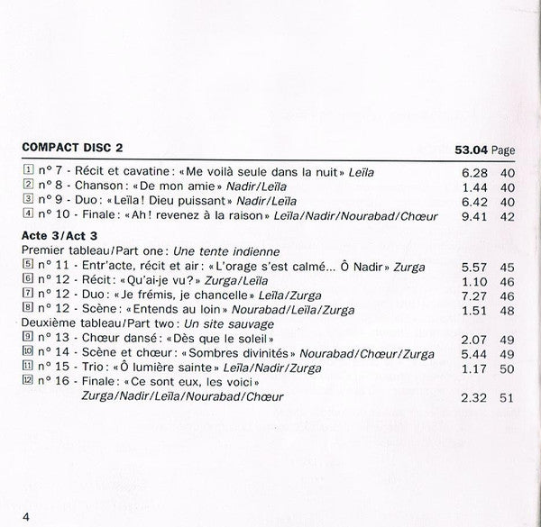Georges Bizet - Louis Noguera, Martha Angelici, Henri Legay, Michel Dens, André Cluytens, Chœurs Du Théâtre National De L'Opéra Comique, Orchestre Du Théâtre National De L'Opéra-Comique : Les Pêcheurs De Perles (2xCD, Album, Mono)