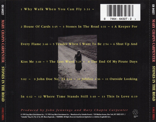 Mary Chapin Carpenter : Stones In The Road (CD, Album, Pit)