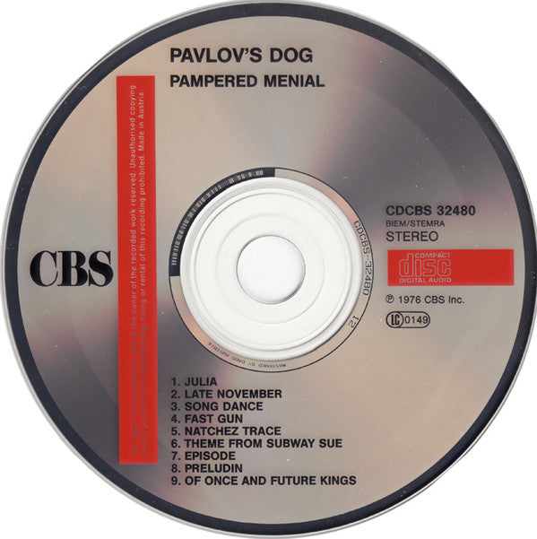 Pavlov's Dog : Pampered Menial (CD, Album, RE)