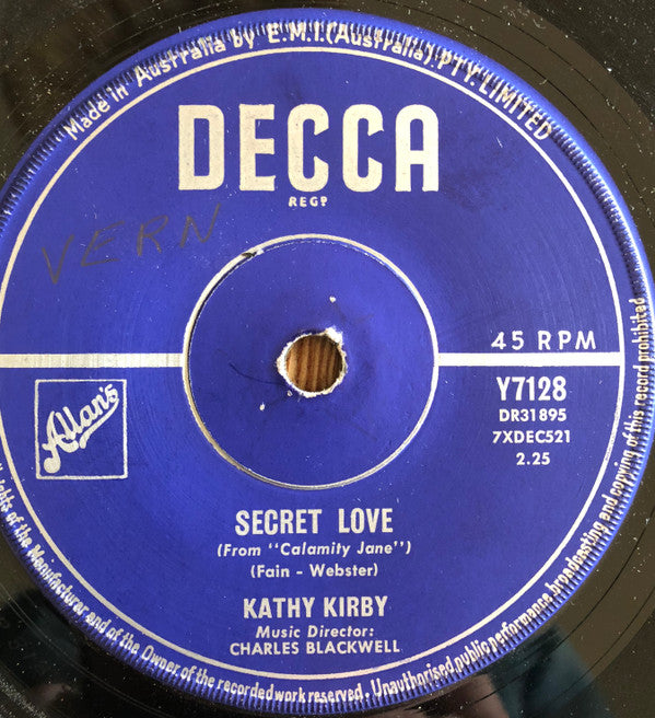 Kathy Kirby : Secret Love (7", Single)